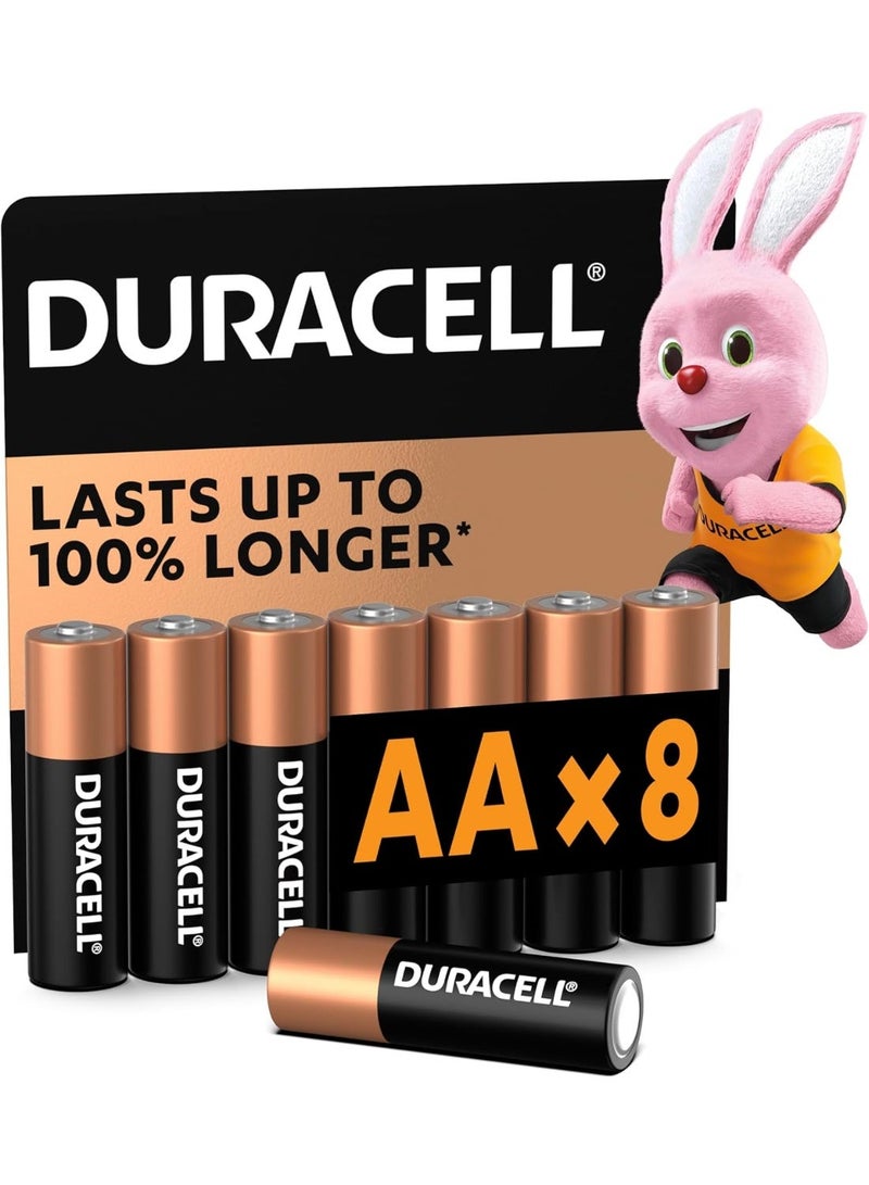 Duracell 8 Pcs Duracell AA Alkaline Batteries, 1.5V MN1500 LR6, Long-Lasting Power, Leak-Resistant Design - Image 1
